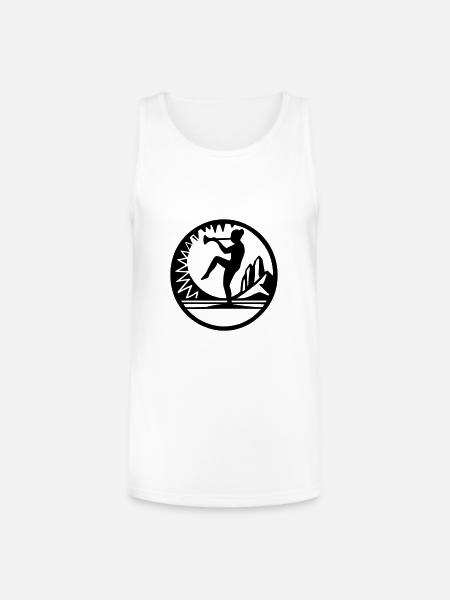 Horn Dancer Emblem - Unisex Tri-Blend Organic Tank - white