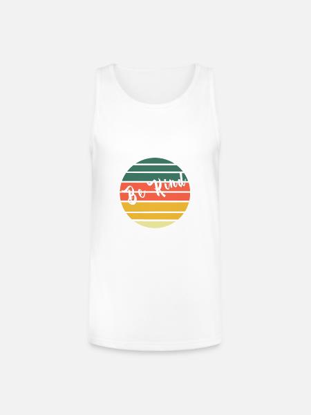 Be Kind Retro Rainbow Circle - Unisex Tri-Blend Organic Tank - white