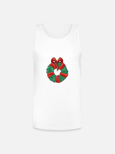 New Year Wreath - Unisex Tri-Blend Organic Tank - white