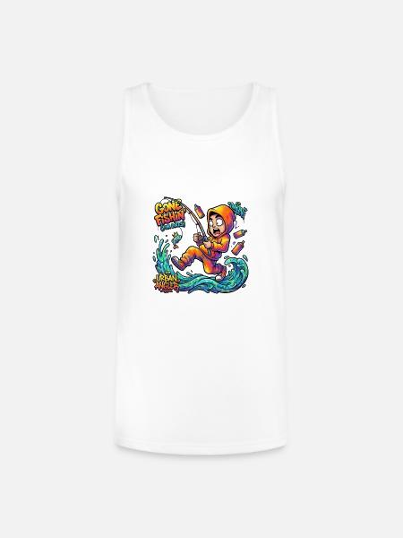 Urban Angler Neon Splash - Unisex Tri-Blend Organic Tank - white