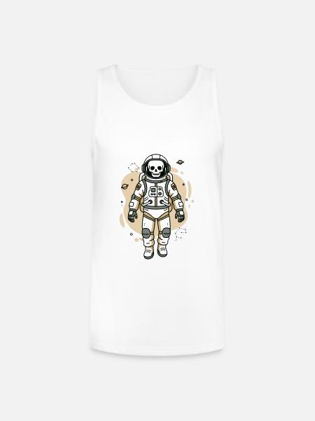 Cosmic Skull Astronaut - Unisex Tri-Blend Organic Tank - white
