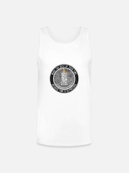 Time Is Precious Candle Quote - Unisex Tri-Blend Organic Tank - white