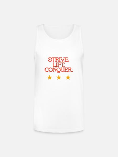 Strive Life to Conquer - Unisex Tri-Blend Organic Tank - white