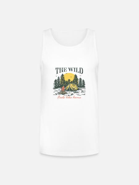 The Wild Feels Like Home - Unisex Tri-Blend Organic Tank - white