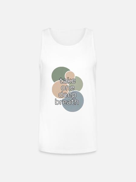 Pastel Circle Breath Reminder - Unisex Tri-Blend Organic Tank - white