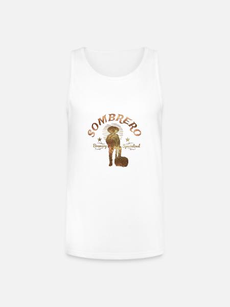 Sombrero Brewery Rustic Logo - Unisex Tri-Blend Organic Tank - white
