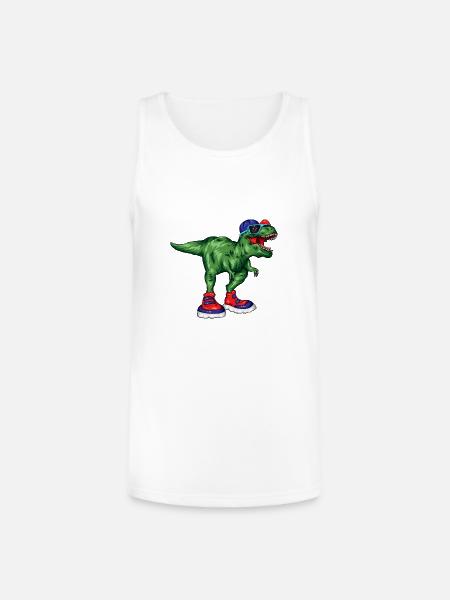 Dino Sneaker Rex - Unisex Tri-Blend Organic Tank - white