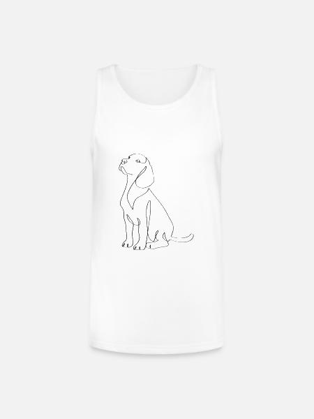 Sleek Dog Line Art Silhouette - Unisex Tri-Blend Organic Tank - white