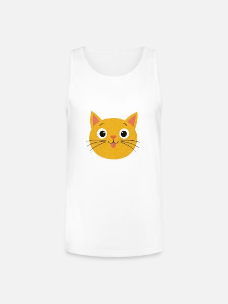 Sunny Whiskers Cat Face - Unisex Tri-Blend Organic Tank - white