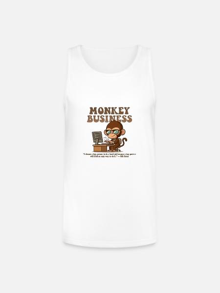 Monkey Business Aesthetic with Quote - Unisex Tri-Blend Organic Tank - white
