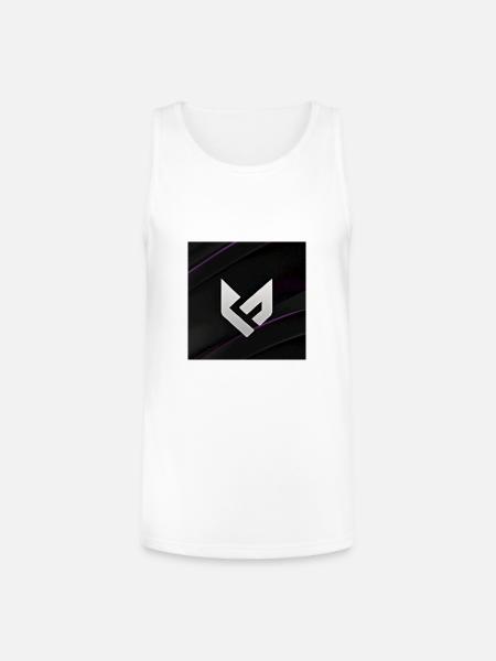 Geometric Monogram Glyph - Unisex Tri-Blend Organic Tank - white