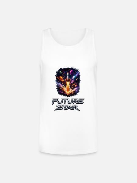 Future Star Rocket Burst - Unisex Tri-Blend Organic Tank - white
