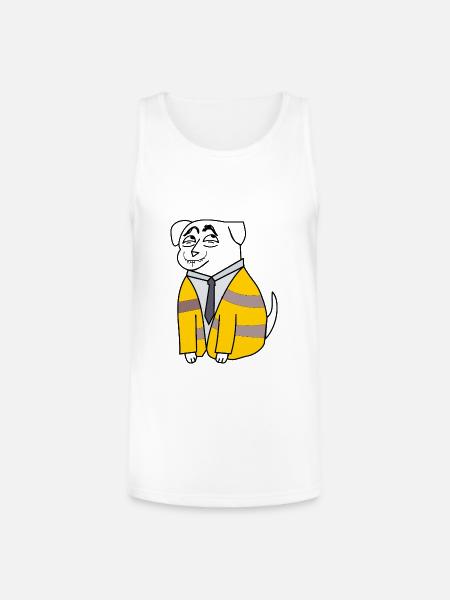 Business Bee in Suit - Unisex Tri-Blend Organic Tank - white