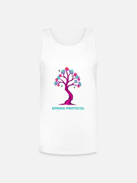 Spring Protocol Floral Tree - Unisex Tri-Blend Organic Tank - white