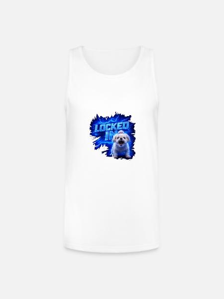 Locked In Pup Power - Unisex Tri-Blend Organic Tank - white