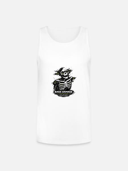 System Bones: Neon Circuit Monster - Unisex Tri-Blend Organic Tank - white