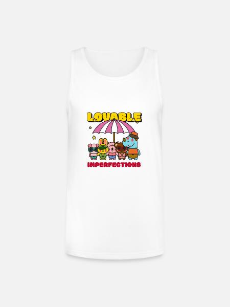 Lovable Hyperfections Umbrella Crew - Unisex Tri-Blend Organic Tank - white