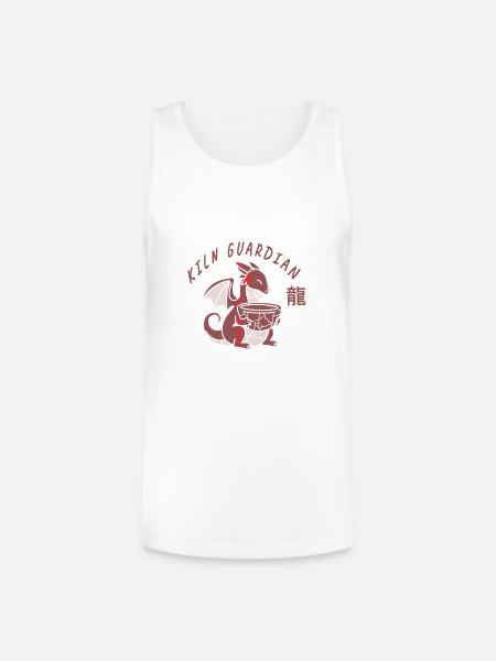 Kiln Guardian Dragon - Unisex Tri-Blend Organic Tank - white