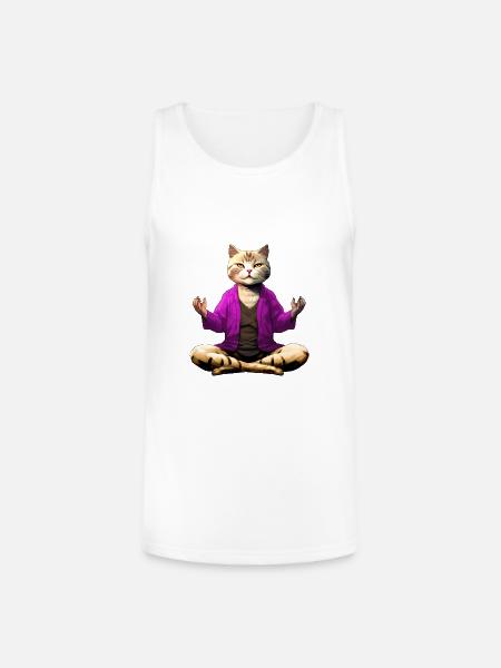 Yogi the Cat - Unisex Tri-Blend Organic Tank - white