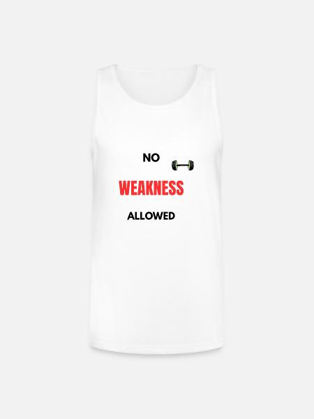 No Weakness Allowed - Unisex Tri-Blend Organic Tank - white