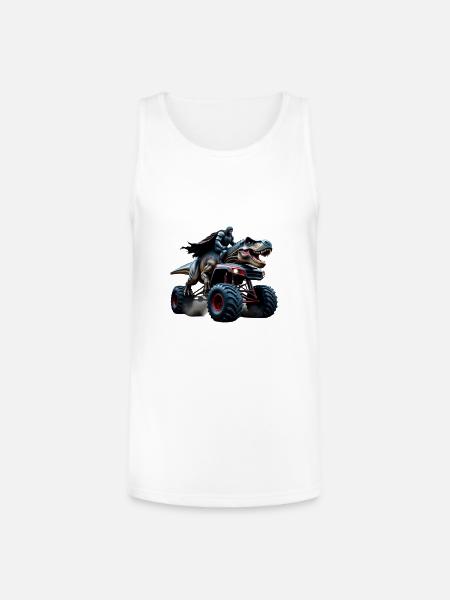Prehistoric Power Rider - Unisex Tri-Blend Organic Tank - white