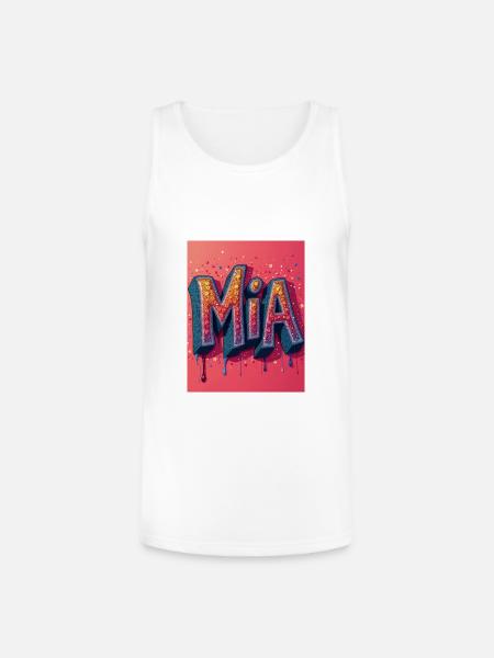 MIA Glitter Block Letters - Unisex Tri-Blend Organic Tank - white