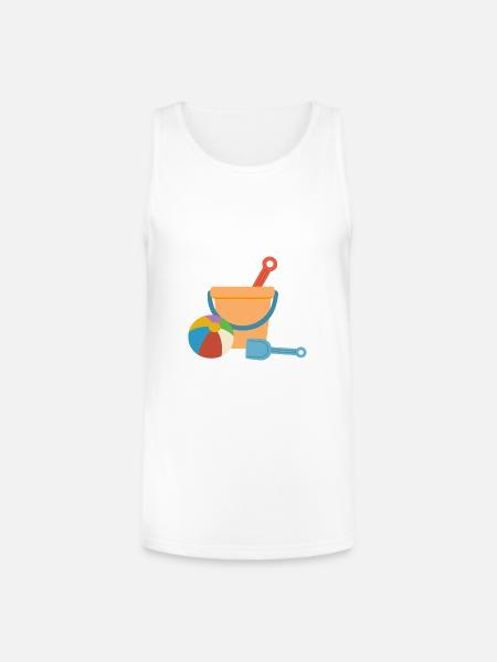 Beach Bucket Playset - Unisex Tri-Blend Organic Tank - white