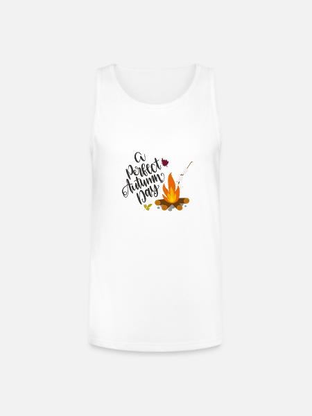 Autumn Campfire Cozy Day - Unisex Tri-Blend Organic Tank - white