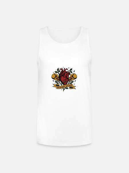 Tough Love Heart Boxing - Unisex Tri-Blend Organic Tank - white