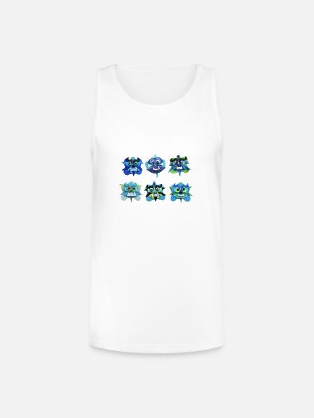 Fu Dog Faces - Unisex Tri-Blend Organic Tank - white