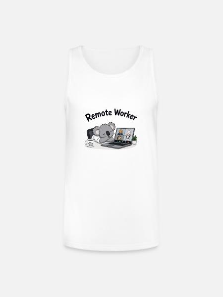Remote Worker - Unisex Tri-Blend Organic Tank - white