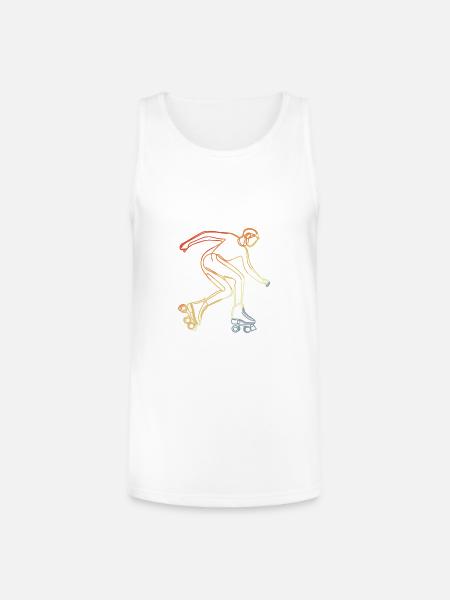 Roller Skater Sketch - Unisex Tri-Blend Organic Tank - white