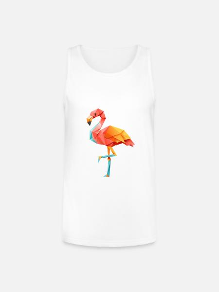Flamingo Sunset - Unisex Tri-Blend Organic Tank - white