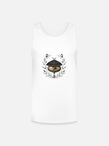 Celestial Moth Clockwork - Unisex Tri-Blend Organic Tank - white