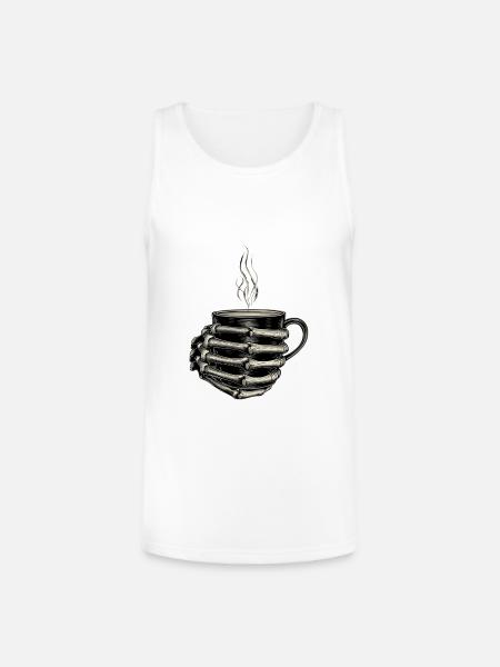 Skeleton Hands Embrace Steam Mug - Unisex Tri-Blend Organic Tank - white