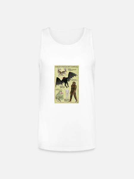 North American Cryptids Poster - Unisex Tri-Blend Organic Tank - white