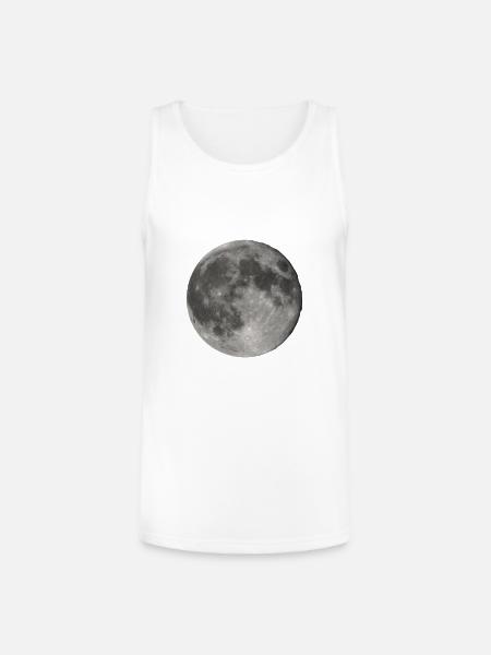 Lunar Echoes Moon Print - Unisex Tri-Blend Organic Tank - white