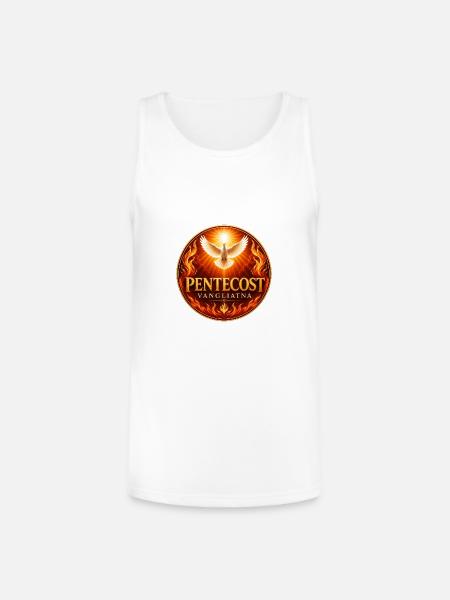 Pentecost Flame Dove Emblem - Unisex Tri-Blend Organic Tank - white