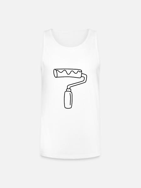 paint roller - Unisex Tri-Blend Organic Tank - white