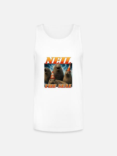 Neil the Seal Cone Crew - Unisex Tri-Blend Organic Tank - white