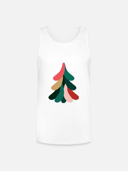 Vivid Abstract Evergreen – Christmas - Unisex Tri-Blend Organic Tank - white