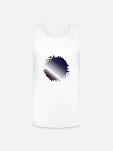 Circular Gradient Ripple - Unisex Tri-Blend Organic Tank - white