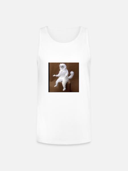 Plush on Stool - Unisex Tri-Blend Organic Tank - white