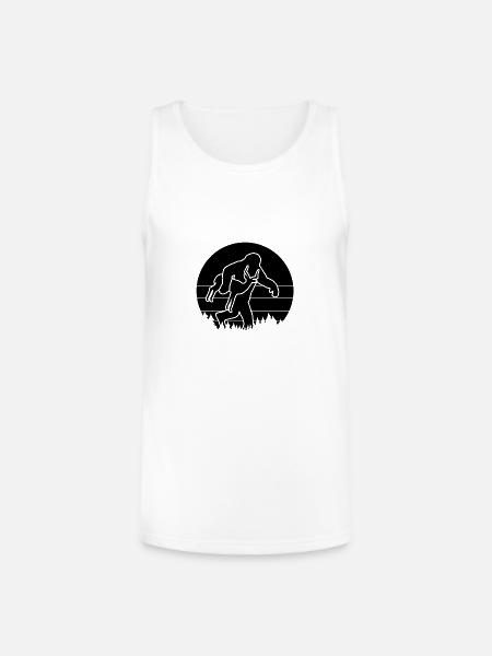 Bigfoot Carrying Antelope Funny - Unisex Tri-Blend Organic Tank - white