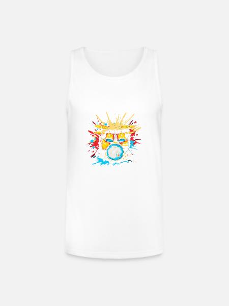 Drum Kit Steamwave - Unisex Tri-Blend Organic Tank - white