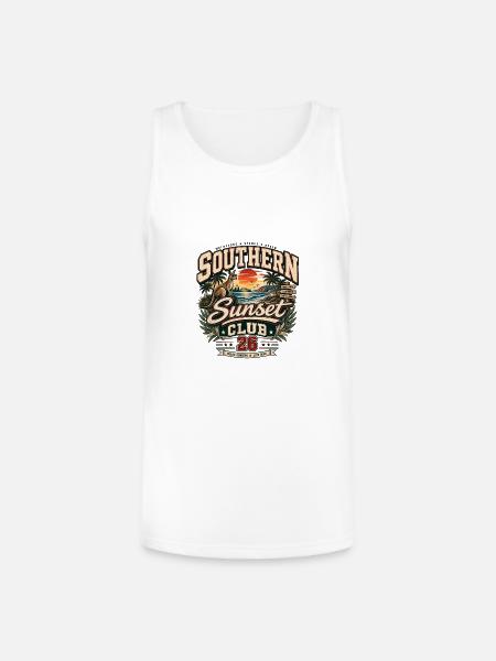Southern Sunset Club 26 - Unisex Tri-Blend Organic Tank - white
