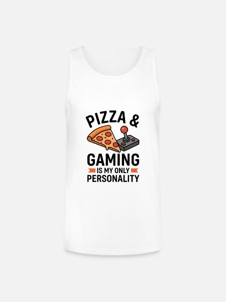 Pizza Arcade Pixel Joy - Unisex Tri-Blend Organic Tank - white