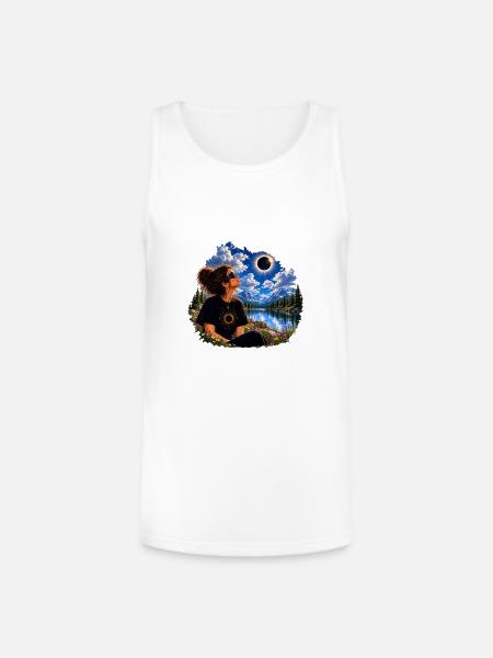 Solar Eclipse Nature Tee - Unisex Tri-Blend Organic Tank - white