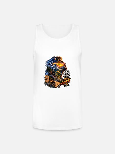 Feel Alive Summit Adventure - Unisex Tri-Blend Organic Tank - white