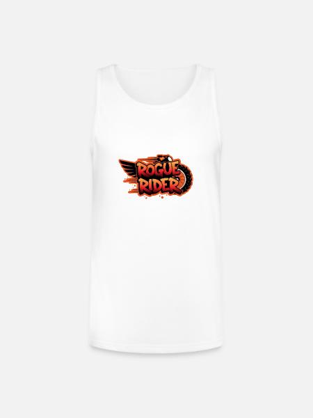 Rogue Rider Moto Logo - Unisex Tri-Blend Organic Tank - white